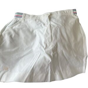 Vtg Tail White Tennis Pickleball Skirt with Striped Waistband Sz 13/14
